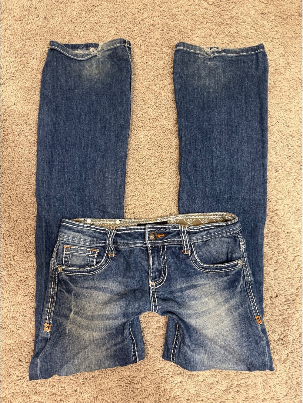 Cello Y2K Low Rise Flare Jeans Size 5 Rhinestone Embellished Bling